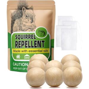AUDQQM Squirrel Repellent, Chipmunk Repellent for Garden, Outdoor Squirrel Deterrent, Keep Squirrel & Chipmunk Away, Squirrels Repellant, Easy to Place for Yard, Attic & Bird Feeders- 8 Count