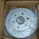 SCITOO Brake Kits - (2) Front Drilled and Slotted Brake Rotors (4) Ceramic Pads for Cadillac Escalade ESV EXT, for Chevy Astro Avalanche Silverado Suburban,1500 Tahoe, for GMC Safari Sierra,1500