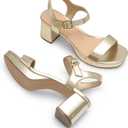 DREAM PAIRS Women's Platform Heels Block Chunky Open Toe Ankle Strap Heel Fashion Wedding Party Dress Sandals Shoes, Size 9