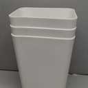 Yieach 12L White Slim Bathroom Trash Can with Lid, 3.17 Gallon Pet/ Dog Proof Kitchen Trash Can, Rectangle Thin Garbage Can, Covered Waste Basket, Narrow Small Plastic Trashcan for Room, Bedroom, Office, 3PCS