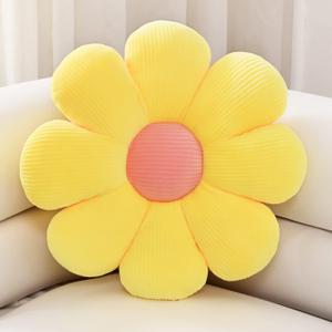 Sioloc Flower Pillow Shaped Throw Pillow Butt Cushion Floor Pillow,Seating Cushion,Cute Room Decor & Plush Pillow for Bedroom Sofa Chair(Yellow,15.7'')