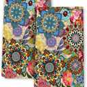 Boho Floral Kitchen Towels Decorative Set of 2, Colorful Flowers Dish Towels for Kitchen, Absorbent Soft Hand Towel Tea Bar Towel for Kitchen Decor Cooking Baking Housewarming Gifts for Women