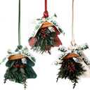 2 x Car Air Fresheners, Christmas Scented Hanging Ornaments, Winter Fir & Spice Gingerbread & Holiday Bonfire Scents Cards Air Freshener for Car, Home, Office, Holiday Dcor Gift  3 Pack