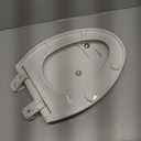 Toilet Seat Elongated, Slow Close Hinges, Four Non-Slip Bumpers, Easy to Install and Clean, Durable Plastic, White Two Sets of Mounting Parts Included
