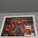 10Pcs Multiple Styles Glass Christmas Ball Ornaments for Tree Decorations, Red