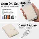 for MagSafe Wallet, Magnetic Phone Wallet RFID Blocking, Slim 5-8 Card Holder with Cash Slot & Clear ID Window, Minimalist Mag Safe Wallets for iPhone 17/16/15/14/13/12 Series, Oatmeal Beige