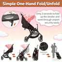 COOL KIDS Portable Stroller with Automatic Fold,Lightweight Umbrella Stroller with Pop Out Sun Canopy,Compact for Travel(Pink)