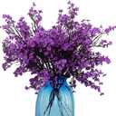JAKY-Global Babys Breath Fabric Cloth Artificial Flowers 6 Bundle European Fake Silk Plants Decor Wedding Party Decoration Bouquets Real Touch DIY Home Garden(Purple)