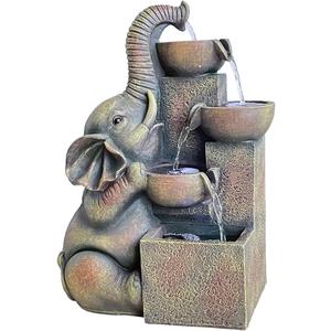 SEINHIJO Outdoor Floor Water Fountain Fengshui Waterfall Modern Decor Gift for Garden Yard Patio LED Lights 15 x 9 x 20 Inch