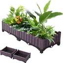 Raised Garden Bed Garden Planter Box with Drainage Holes, Plastic Raised Beds for Gardening Vegetables Herb Flowers,Garden Beds Outdoor for Garden Patio Deck Balcony (Purple)