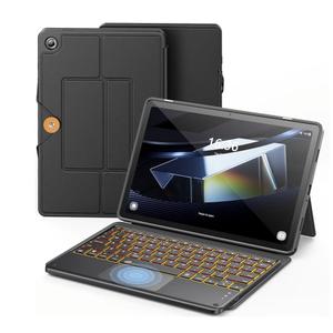 INFILAND Keyboard Case for Samsung Galaxy Tab A9+ 5G with 7-Color Backlight & High Precision Trackpad, Slim and Portable Detachable Folder Style Keyboard Case for Tab A9 Plus 11 inch, Black