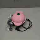 cjc Mini Waffle Maker, 4 Inch Nonstick Chaffle Maker, Pink Heart Plate with Oil Brush, PFOA Free, Easy to Clean, Compact, Dual-sided Heating System, High Versatility