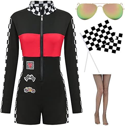 EBYTOP Halloween Race Car Driver Costume Women - Sexy Jumper for Talladega Nights Costume (Size S, Black)