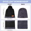 JaGely 12 Pieces Kids Winter Hat Glove Scarf Sets Thick Fleece Knitted Beanie Touchscreen Warmer Gaiter for Boys and Girls (Black)