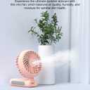 2 x Portable Handheld Misting Fan, 4000mAh USB Rechargeable Personal Mister Foldable Fan Battery Operated Spray Water Mist Fan Makeup Small Face Steamer for Travel Outdoors Office pink