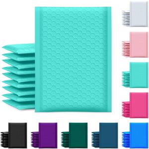 UCGOU Bubble Mailer 6x10 Inch 100 Pack Usable Size 6x9 Inch Teal Poly Padded Envelopes Waterproof Bubble Bags for Small Business Shipping Self Seal Mailing Envelopes for Jewelry Makeup Supplies