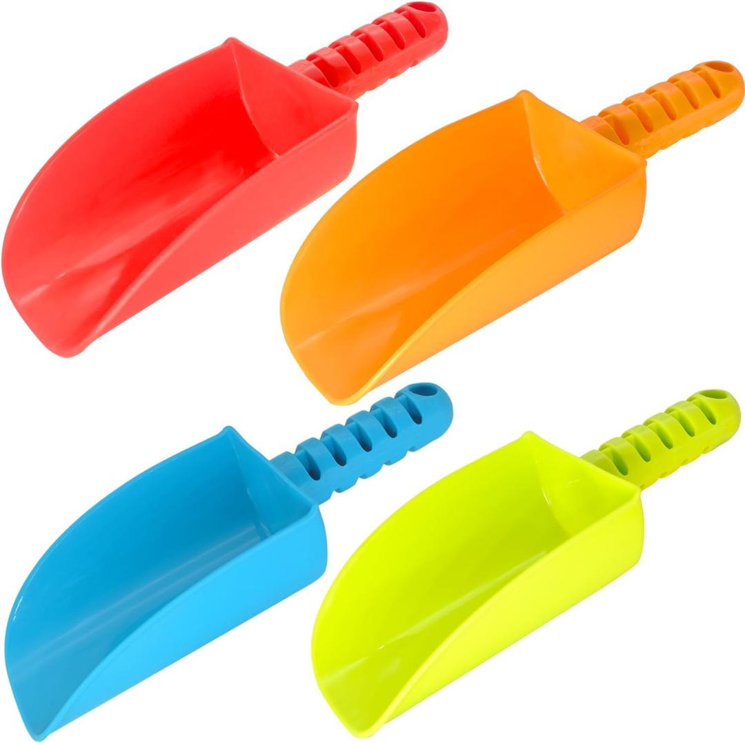 Beach Shovel Toys for Kids: Heavy Duty Plastic Sand Shovels Tools for Toddlers - 4 Pack Outdoor Digging Sandbox Toys Sets