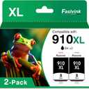 910XL 910 Ink Cartridges for HP Printers Black Compatible for HP 910XL Ink Cartridges Combo Pack Replacement HP OfficeJet Pro 8020 8025 8035 8028 8022 8010 8015(2 Black, 2PK)