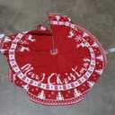 Merry Christmas Tree Skirt, Red and White