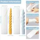 2PCS 3D Twisted Taper Silicone Candle Molds, Long Spiral Cylinder Molds for Aromatherapy Candle Soy Wax Soap Clay Craft Plaster Resin Making, Pillar Mold for HomeDecoration Gift