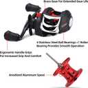 Kilitn Fishing Rod and Reel Combo, Baitcasting Combo Baitcast Reel, 6 Foot 7 Foot 2-Piece, Durable Fiberglass Wrapped Carbon Fiber Rod with Comfortable EVA Handle, Right Hand