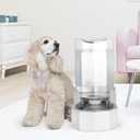 Sfozstra Dog Water Bowl Dispenser: 6L Large White Gravity Stainless Steel Bowl - Without Filter - Pet Feeder for Pets Indoor/Outdoor Use by Owners