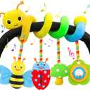 FPVERA Car Seat Toys for Babies 0-6 Months Upgraded Version Spiral Car Seat & Stroller Activity Toy, Soft Plush Hanging Toys with Rattles, Best Gift for Ages 0 and Up