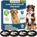 4 Pack Flea & Tick Protection for Dogs, 32-Month Waterproof Adjustable Repellent Collar, Long-Lasting Pest Prevention for Small Medium Large Breeds, Black