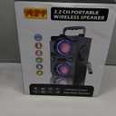 60W (80W Peak) Portable Bluetooth Speaker with Double Subwoofer Heavy Bass, Bluetooth 5.0 Wireless 100ft Outdoor Speaker, Support FM Radio, LED Colorful Lights, Stereo Sound, for Home, Party, Travel