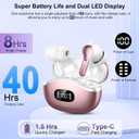 Wireless Earbuds Bluetooth Headphones, 2025 Hi-Fi Stereo Deep Bass Ear Buds, 4 ENC Noise Cancelling Mic, USB Fast Charging in-Ear Earphones, IP7 Waterproof Workout Sport for Laptop Pad Android iOS