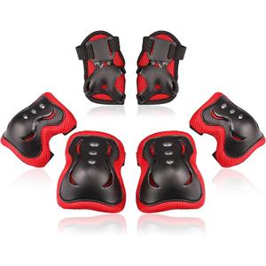 BOSONER Kids/Youth Knee Pad Elbow Pads Guards Protective Gear Set for Roller Skates Cycling BMX Bike Skateboard Inline Skatings Scooter Riding Sports (Small (3-8 years), Red