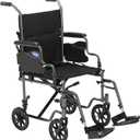 Invacare Transport Wheelchair for Adults, Compact Lightweight Wheel Chair with Foldable Backrest, Flip-Back & Removable Desk-Length Arms, 19" Seat, Swing-Away Footrests, Portable Travel Transfer Chair