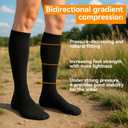 3 Pairs Knee High Cotton/Cool-Max Support Socks for Women & Men (M)