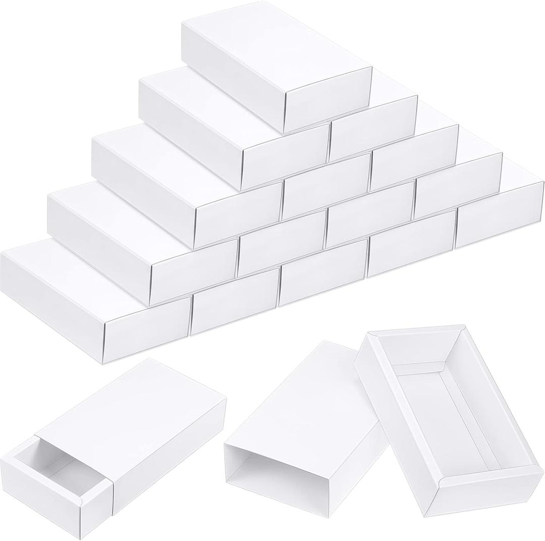 Zonon 30 Pieces Kraft Paper Drawer Box, Mini Crafts Cardboard Gift Boxes for Business and Soap Jewelry Candy Wedding Party Favors Present Packaging Organizer (White)