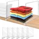 12 Inches [Extra Tall Version] Clear Shelf Dividers for Closet Organization and Storage, 6 Pack Purse Organizer for Closet Acrylic Adjustable Bookshelf for Organization, Perfect for Sweater, Clothes