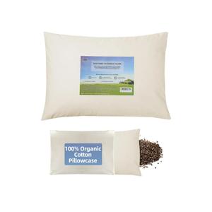 LOFE Organic Buckwheat Pillow for Sleeping with Organic Cotton Pillowcase - ' Adjustable Pillow, Breathable for Cool Sleep, Cervical Support for Back and Side Sleepers(Tartary Buckwheat Hulls)