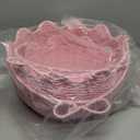 FoldTier 2 Pcs Pink Easter Gift Basket Empty with Handle Woven Paper Rope Easter Basket for Gifting, Storage, Gathering, Foraging, Garden Trug, Decoration Large & Medium, 12 x 10 x 6, 10 x 8 x 4
