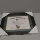 GMFrames 8.5x11 Diploma Degree Frame with Green Mat or Display 11x14 Certificates without Mat,Solid Wood,Black Finish with Intricate Black Rope Detail,UV Protection Acrylic