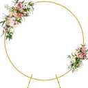 Round Backdrop Stand 6FT Circle Balloon Arch Frame Circle Backdrop Stand Gold Round Arch for Wedding Birthday Party Bridal Shower Anniversary Event Ceremony Decoration