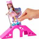 Barbie Chelsea Doll & Skate Park Playset with 2 Puppies, Skate Ramp, Scooter & 15+ Accessories, Brunette Small Doll with Blue Eyes