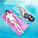 SLOOSH Inflatable Pool Floats Raft,Floating Lounge for Adults,64x32 inch Swimming Mat Pool Mattress with Headrest,1 Pieces Float Air Mat for Summer Water Beach Fun