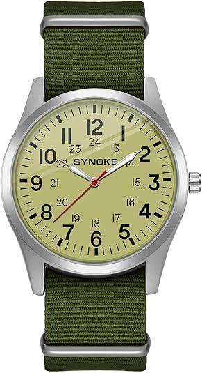 FANMIS Unisex Military Tactical Analog Watches Minimalist Expedition Watch Army Field Sport Watches Textile Nylon Strap Stylish Men Watch Luminous Waterproof Outdoor Watches