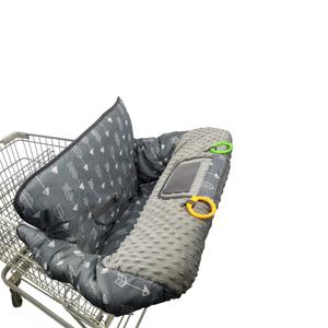 Shopping cart Cover for Babies-high Chair Cover, Dotted Minky Touching, Multi in 1 Design, 360 Full Protection, roll in and go, Universal fit, Grey