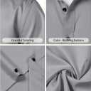 ZEROYAA Men's Short Sleeve Dress Shirt Casual Wrinkle Free Stretch Modern Slim Fit Button Down Shirts (Gray, XL)