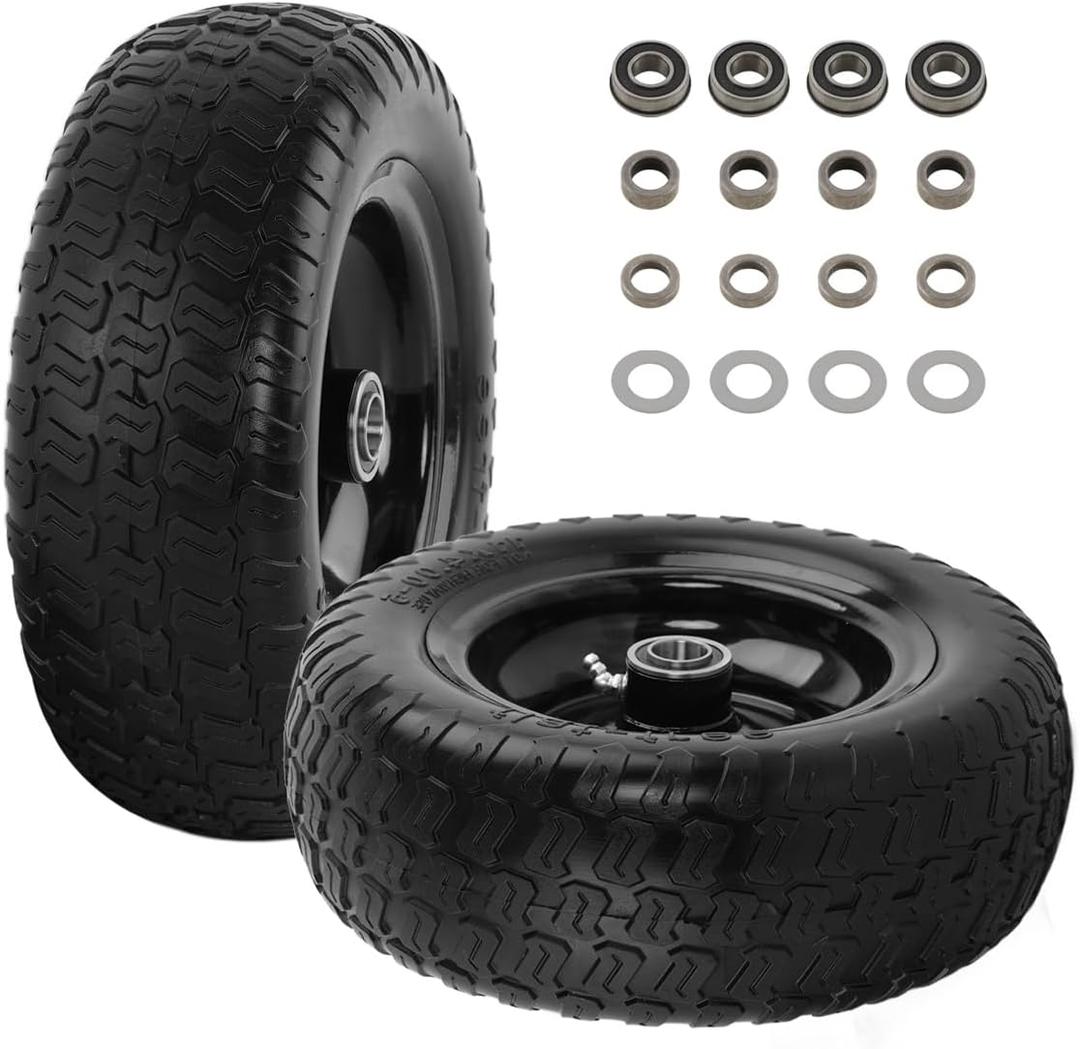 11x4.00-5 Flat Free Tire and Wheel Assembly, 3/4" Bearings