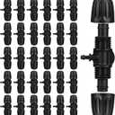 30pcs Drip Irrigation Fittings 1/2 to 1/4 drip irrigation connectors for (1/2'' ID x 0.60''-0.63'' OD) Anti-Drop Barbed Connectors Locked Barbed Tee Connector drips line connector