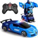 Remote Control Car, RC Cars One-Click Becoming Robot Transforming Toys Car for Boys 8-12, 4-7, Smooth Deformation, Demo Mode, 360 Rotation, 2.4GHZ, Toys for Christmas Day, Kids (Blue)