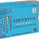 Monster Energy Ultra Blue Hawaiian, Sugar Free Energy Drink, 16 Ounce (Pack of 15)