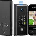 Anweller MD2 Smart Deadbolt Lock with Camera, Fingerprint Keyless Entry Door Lock for Front Door, Built-in WiFi, 10000mAh Battery, Door Sensor, Code Keypad, RFID Card, App Remote Control