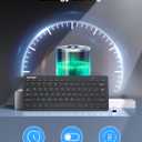 TECKNET 2.4G Wireless Keyboard - Mini Compact Keyboard with Media Hotkeys, 12-Month Battery Life, Compatible with PC, Desktop, Laptop, Smart TV - Black